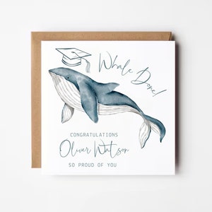 Carte de remise des diplômes personnalisée, Baleine faite, Carte de félicitations pour l'obtention de votre diplôme, Carte de remise des diplômes de la promotion 2024, Carte de remise des diplômes universitaire