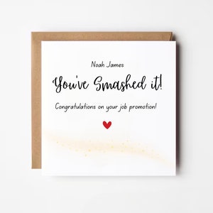 Carte personnalisée de promotion d'emploi, carte de félicitations, carte pour bravo, carte de chance, carte de départ pour collègue, carte pour meilleure promotion au travail
