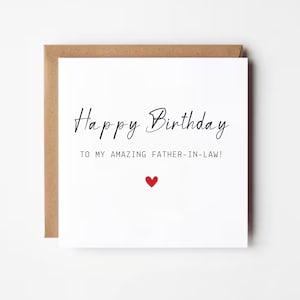 Joyeux anniversaire à mon incroyable beau-père, carte d'anniversaire beau-père, de la belle-fille, du gendre, carte d'anniversaire beau-père