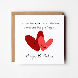 Romantische verjaardagskaart voor man, vrouw, vriend, vriendin, partner, verloofde, liefdeskaart, romantische kaart, hartkaart voor een speciaal iemand