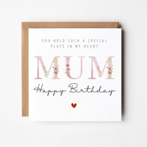 Carte d'anniversaire de maman, carte d'anniversaire florale pour maman, carte pour l'anniversaire de maman, carte d'anniversaire pour elle, carte d'anniversaire spéciale maman, carte de maman, maman, maman