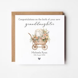 Biglietto di congratulazioni personalizzato per la nuova nipote per i neononni, diventare nonno, regalo per la nuova nascita, biglietto di auguri per il nipote