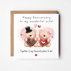 Tarjeta de aniversario para esposa, tarjeta de aniversario para esposa, tarjeta del primer aniversario, tarjeta de alma gemela, tarjeta de aniversario romántica para ella, tarjeta de amor para esposa