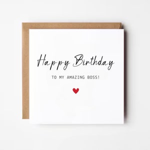 Joyeux anniversaire à mon incroyable patron, carte d'anniversaire de patron, carte d'anniversaire de manager d'un collègue, carte d'anniversaire de chef d'équipe, carte d'anniversaire TL