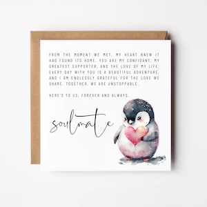 Para mi alma gemela, Tarjeta de aniversario para marido, Esposa, Aniversario de bodas, Tarjeta de aniversario romántica, Tarjeta del día de San Valentín, Tarjeta romántica, Amor