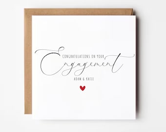Tarjeta de compromiso personalizada - Felices para siempre - Felicitaciones por su tarjeta de compromiso - Tarjeta de compromiso simple - Tarjeta de compromiso