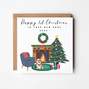 Primera Navidad personalizada en su nuevo hogar, regalo de nuevo hogar, felicitaciones por su nuevo hogar, feliz día de la mudanza, nueva tarjeta de hogar para amigos