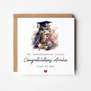 Carte de remise des diplômes personnalisée, carte de remise des diplômes pour fille, pour petite-fille, carte pour les diplômés de la promotion 2024, cadeau de remise des diplômes 2024 pour elle