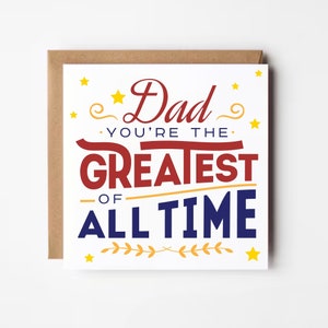 Carte de fête des pères rétro, carte de fête des pères personnalisée, papa, vous êtes le plus grand de tous les temps, carte pour papa, carte de papa, carte de fils