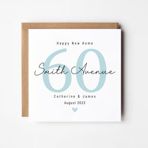 Carte personnalisée pour nouvelle maison, Carte Happy New Home, Personnaliser avec le nom, l'adresse et la date, Carte Happy First Home, Carte de déménagement, Nouvelle maison