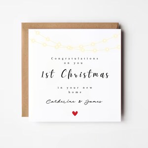 Erste Weihnachten in Ihrem neuen Zuhause Karte, neue Zuhause Weihnachtskarte, personalisierte Weihnachtsgrußkarte, Haustür neue Hauskarte für Paar