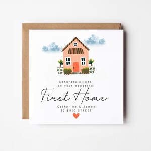 Carte personnalisée pour première maison neuve, Carte pour première maison, Cadeau pour nouvelle maison, Félicitations pour l'achat de votre première maison, Carte pour nouvelle maison pour un ami, Nouveau bloc-notes