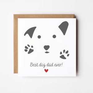 Tarjeta del día del padre del perro, tarjeta de cumpleaños de papá perro, mejor papá perro de todos los tiempos, tarjeta del día del padre de los dueños de perros, tarjetas de perro mascota, tarjeta de amante de los perros