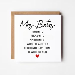 Tarjeta de agradecimiento personalizada para maestros para maestros Regalo de fin de período de quienes abandonan la escuela Tarjeta de agradecimiento para maestros para mentores