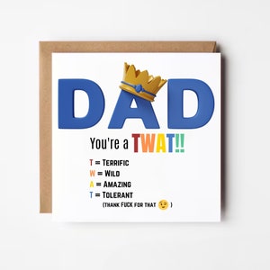 Carte papa drôle, carte d'anniversaire papa, carte de fête des pères, carte papa impoli, carte blague papa, cartes papa uniques, figures paternelles, carte beau-père, pour lui
