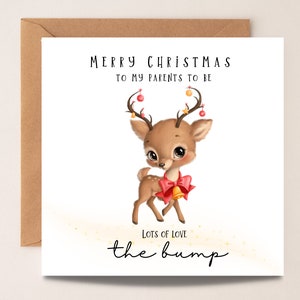 Biglietto di Natale per futuri genitori, Buon Natale alla mamma e al futuro papà, Biglietto dal pancione, Biglietto di Natale per i nuovi genitori, Biglietto di Natale del bambino