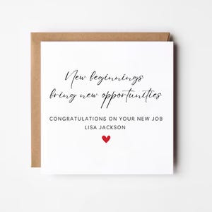 Personalised Congratulations on Your New Job Card, New Chapter Card ...