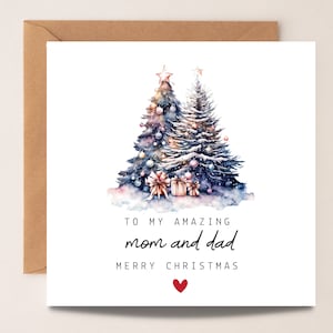 Tarjeta de Navidad poema de mamá y papá, tarjeta de Navidad para mamá y papá, tarjeta de poema de Navidad, tarjeta de Navidad personalizada para padres, Navidad