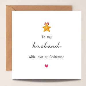 Carte de Noël pour mari, Carte de Noël pour mari, Cadeau de Noël pour mari, Carte de Noël pour petit ami, Carte de Noël pour homme