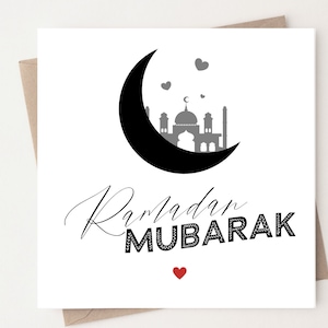 Tarjeta de Ramadán Mubarak para tarjeta de Ramadán para colega Tarjeta de celebración de Ramadán para musulmanes Tarjeta feliz de Ramadán Tarjeta de felicitación islámica Regalo