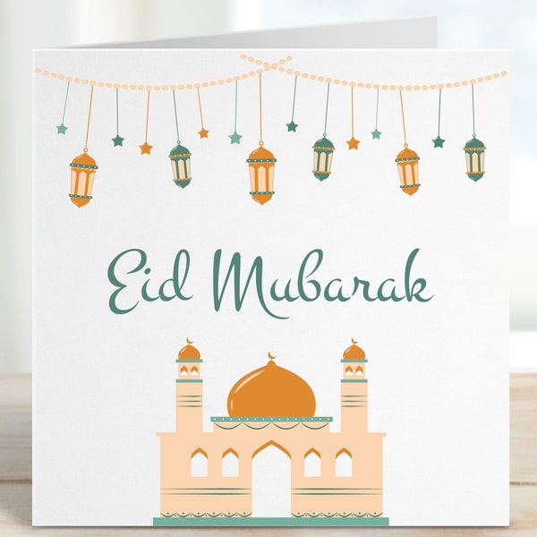 Eid Mubarak card, Personalised Eid Card, Cards For Eid,  Eid ul Fitr card, Eid ul Adha Cards, Mosque Eid card, Islamic Greeting Card, E001