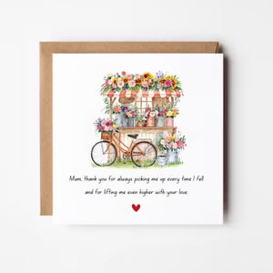 Mama-Gedicht-Karte für Mama-Geburtstag von Tochter, Blumen-Geburtstags-Karte Mama-Geburtstagsgeschenk für Mama Wertschätzungskarte für Mama, Zyklus-Karte für Mama