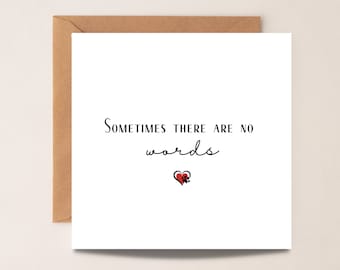 Sometimes There Are No Words, Pet Bereavement Card With Pawprint, Pet Condolence Card, Grieving Card For Cat Dog, Pet Death Card, Pet Card