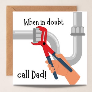 Birthday Card For Dad, When In Doubt Call Dad, Fathers Day Card, Dad Birthday Card, Step Dad Card, Fathers Day Card, Birthday Card For Him