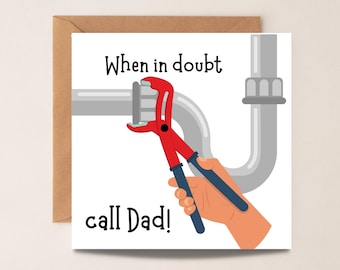 Birthday Card For Dad, When In Doubt Call Dad, Fathers Day Card, Dad Birthday Card, Step Dad Card, Fathers Day Card, Birthday Card For Him