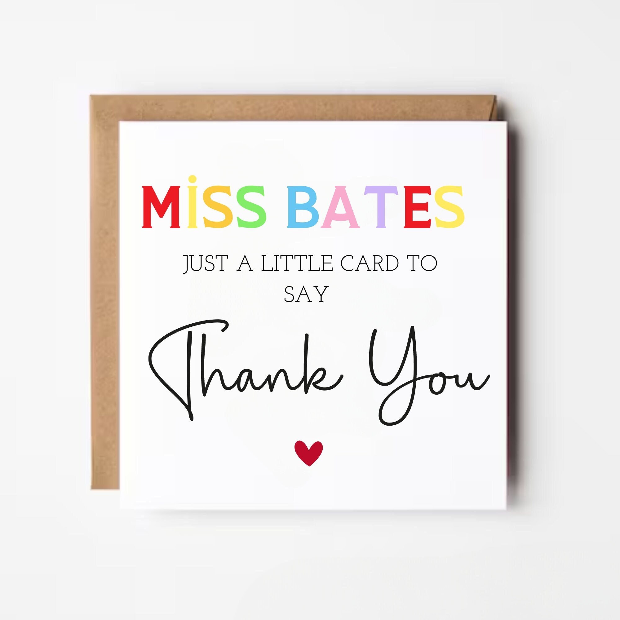 Personalized Rainbow Teacher Thank You Card: End of Term Gift - Etsy