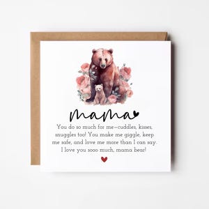 Mama Bär Geburtstagskarte vom Baby, Mama Geburtstagsgeschenk, Tier Muttertagskarte vom Kleinkind, Mama's erster Muttertag, Karte für Mama