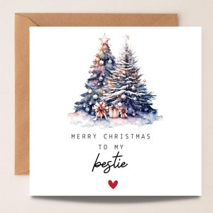 Cartolina di Natale per la mia migliore amica, cartolina di Natale della migliore amica, regalo per la migliore amica di Natale, cartolina di Natale di un'amica, regalo di Natale