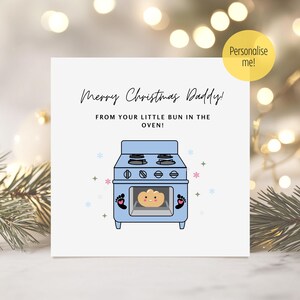 Joyeux Noël papa sans petit pain cuit au four, cadeau pour un futur papa, carte de Noël sans surprise, révélation de grossesse, cadeau pour un nouveau papa, carte personnalisée