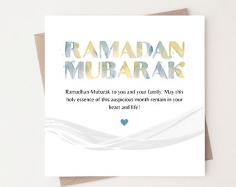 Ramadan Mubarak Card For Ramadan Celebration Card For Muslims Islamic Greeting Card For Ramadan Kareem Card Quote Ramadan Mubarak Card