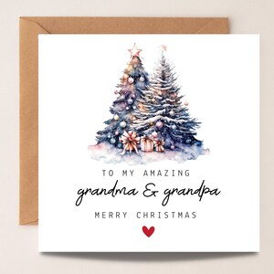 Carte de Noël pour grands-parents, carte de Noël grand-père et grand-père, cadeau de Noël grand-père et grand-père, carte de Noël grand-père et grand-père, carte grand-père