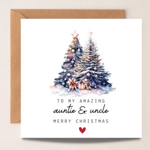 Carte de Noël tante et oncle, carte de Noël tante et oncle, carte de Noël tante et oncle joyeux Noël, carte de Noël tante et oncle, cadeau