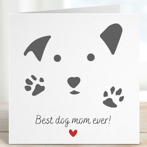 A melhor mãe de cachorro de todos os tempos, cartão de aniversário do cachorro, cartão engraçado para mãe de cachorro, cartão de múmia de cachorro, múmia de pele, cartão de dia das mães, cartão minimalista, MD01