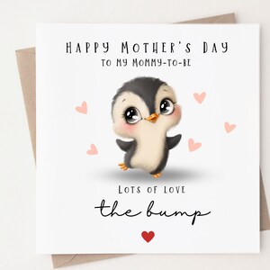 Penguin Mothers Day Card, Moederdagkaart van de hobbel, schattige pinguïnkaart voor beste mama, Moederdagkaart voor mama, mama als kaart