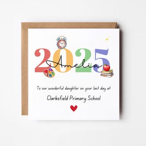 Personalisierte Grundschulabschlusskarte 2025, Letzter Tag der Grundschule, Jahr 6 Schulabgängerkarte, Sekundarschulkarte, Abschlusskarte