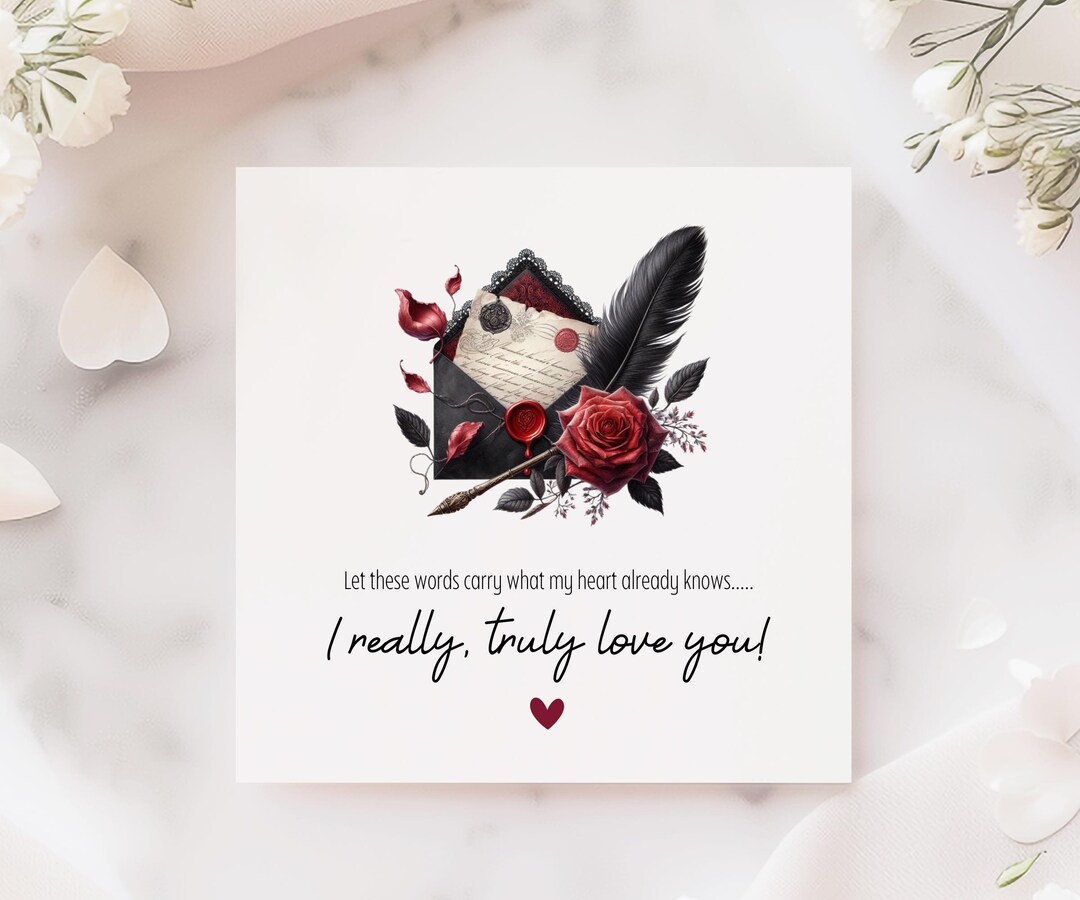 I Really Truly Love You, Romantic Valentines Day Card for Him, for Her ...