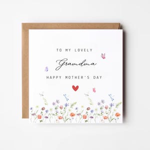 Oma Muttertagskarte, Blumen glückliche Muttertag Oma Karte, Muttertagskarten für Oma, beste Oma, für Oma, Gigi, Gran, Nana