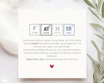 Funny Science Father's Day Card: Chemistry Pun, Customizable