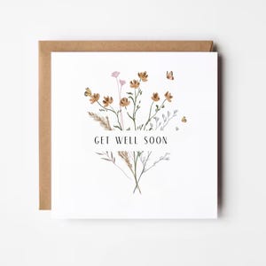Biglietto di auguri di pronta guarigione con fiori selvatici per un amico, biglietto di pronta guarigione, pronta guarigione, biglietto di ricovero ospedaliero, regalo di pronta guarigione, biglietto pensando a te