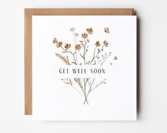Wildflower Get Well Soon Card: Personalized Speedy Recovery
