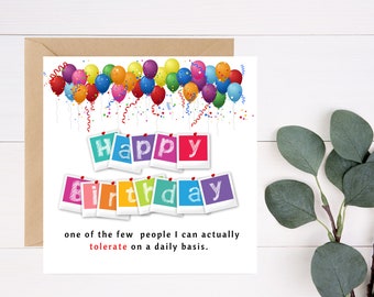 Happy Birthday Card, Funny Birthday Cards, Birthday Balloons Card, Birthday Card For Friend, Birthday Card for Brother, Card For Him, Bday
