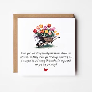 Mama Gedicht Karte für Mama Geburtstagskarte, Muttertagskarte von Tochter, Blumen-Geburtstagskarte Mama, Geburtstagsgeschenk für Mama, Mama Wertschätzungskarte