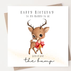 Gelukkige verjaardag mama vanaf de bult, ouder als verjaardagskaart, mama aan-be kaart vanaf de bult, nieuwe ouderkaart, bday-kaart van baby