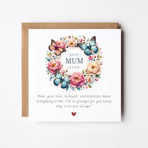 Carte d'anniversaire pour la meilleure maman de tous les temps, carte d'anniversaire pour maman, cadeau d'anniversaire de maman pour elle, carte de fille pour la fête des mères, cadeau de fête des mères pour maman