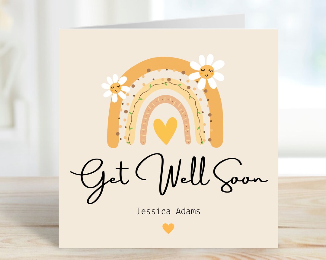 Get Well Soon Card Personalised Get Well Soon Card Speedy - Etsy