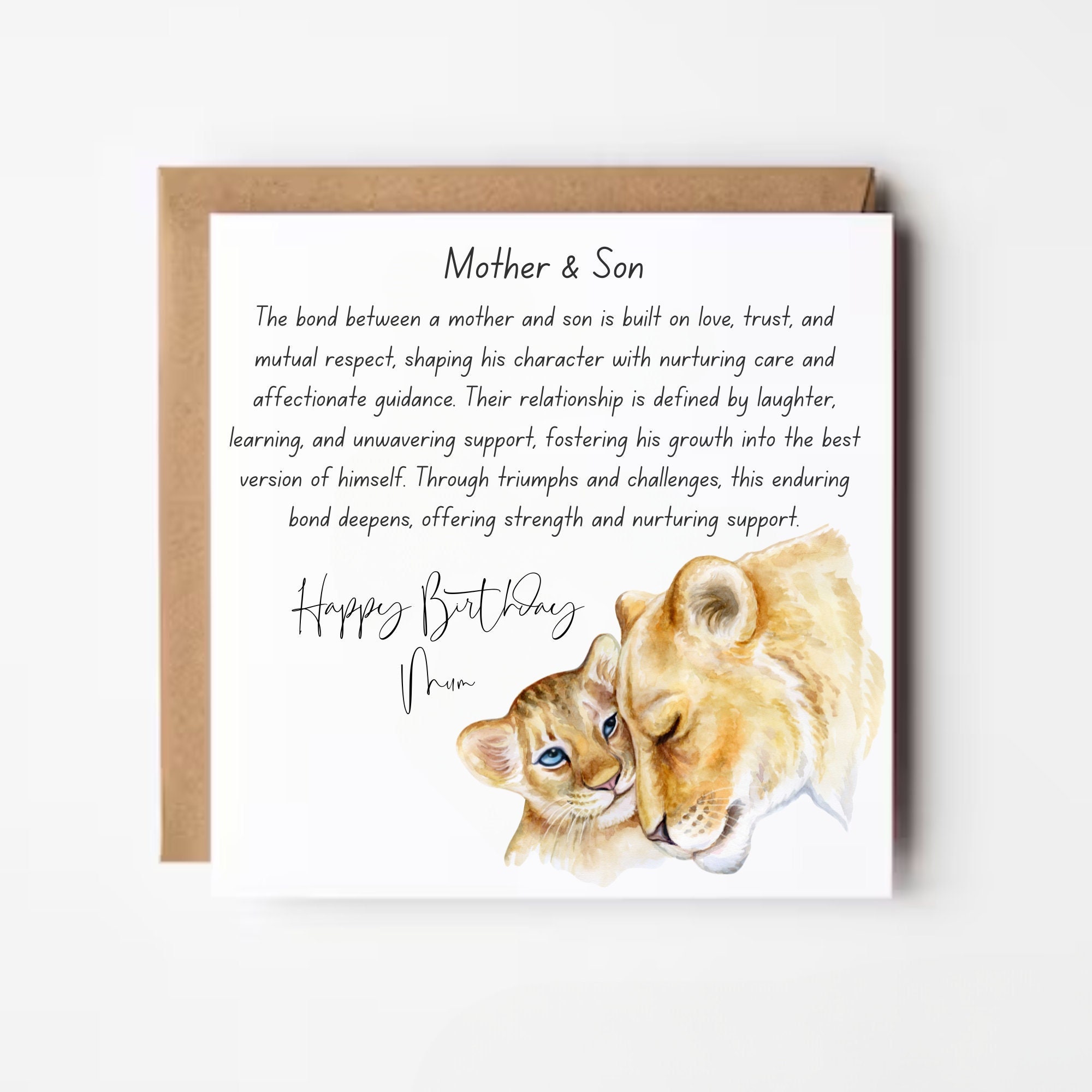 Mum Birthday Card From Son, Poem Birthday Card Mum, Mother & Son Card